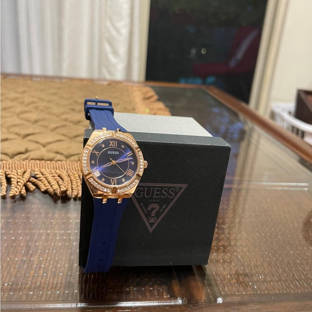 Guess Navy and Gold Timepiece